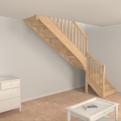 Escalier quart tournant sur-mesure en bois