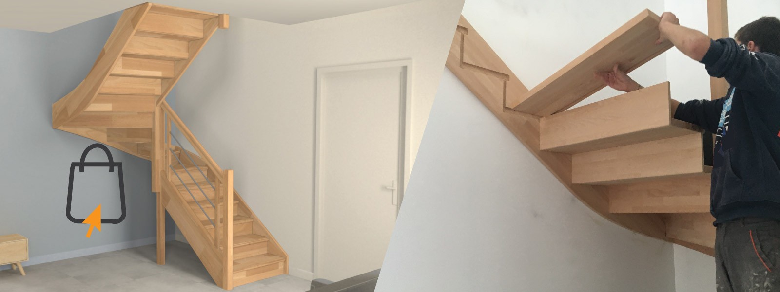Oéba fabricant d'escaliers sur mesure en kit à installer vous même livré dans toute la Belgique